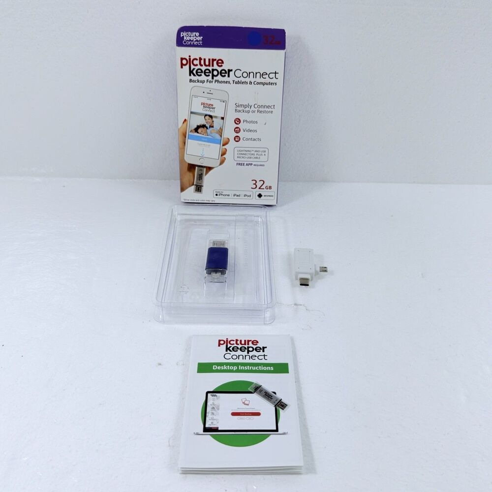 Picture Keeper Connect 32GB Photo Backup Drive iPhone Android Computer New